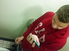 Young Boy wank in toilet PL Warszawa
