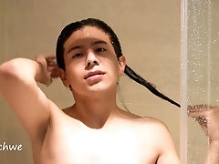 Gay shower scenes, shower, hair gay