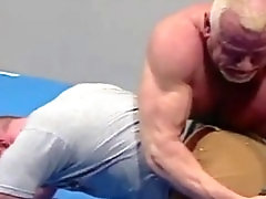 Brett Akers takes on John Mangoss in a steamy wrestling match