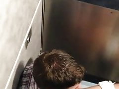 Coworker caught jerking off in the mens room stall
