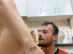 Gay Man Gets Fucked In The Kitchen !
