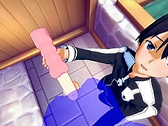Kirito from Sword Art Online engages in hot gay action: Handjob, Blowjob, Anal, POV