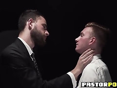Bishop punishes twink and spanks his ass cheeks hard