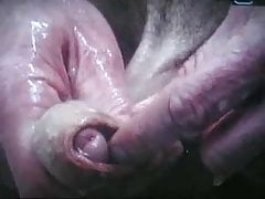 Playing with foreskin in shower
