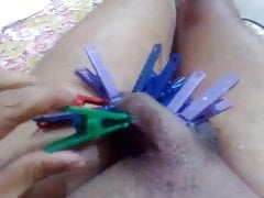 12 cloth pin for lot of pain in cock