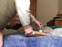 Sloppy anal sounds with rolling pin plus ice block !
