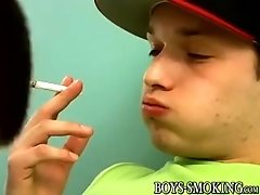 Cigar smoking twink pounding his friend hard from behind