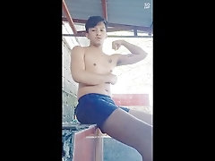Hot Asian twink gets a massive cumshot on the cemetery