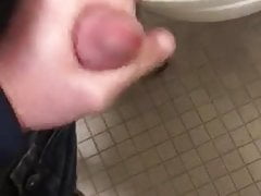 Stroke and cum at public rest stop