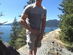 Show horny man on a mountain