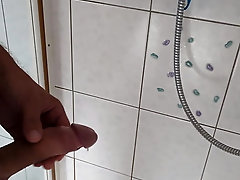 Cumshot in shower