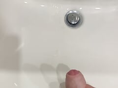 Cumshot in the bathroom
