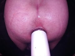 Wifes magic wand in my oily stretched ass